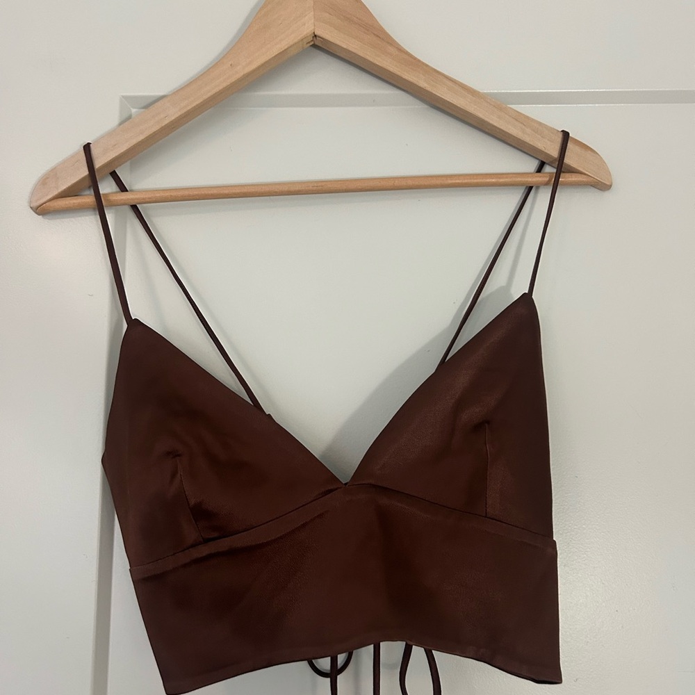 Brown Strappy Zara Crop Top